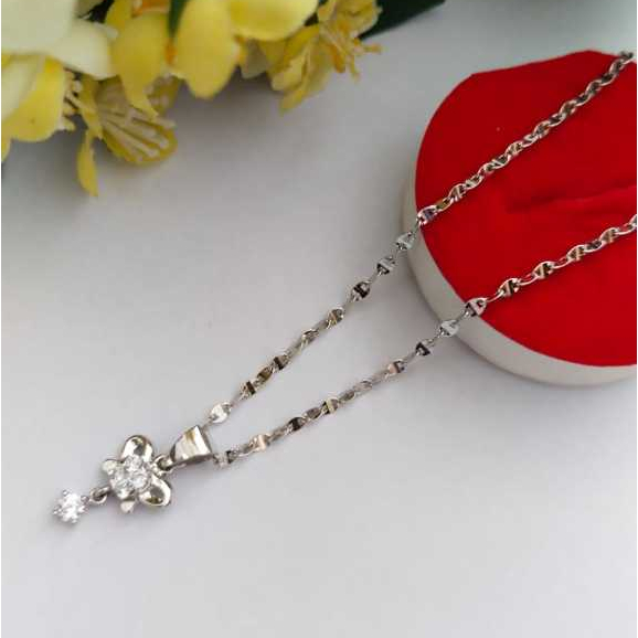 Tiara Jaya88 #Kalung Wanita Emas Putih Asli Kadar 750 Berikut dengan Liontin Emas Asli Aneka Corak E