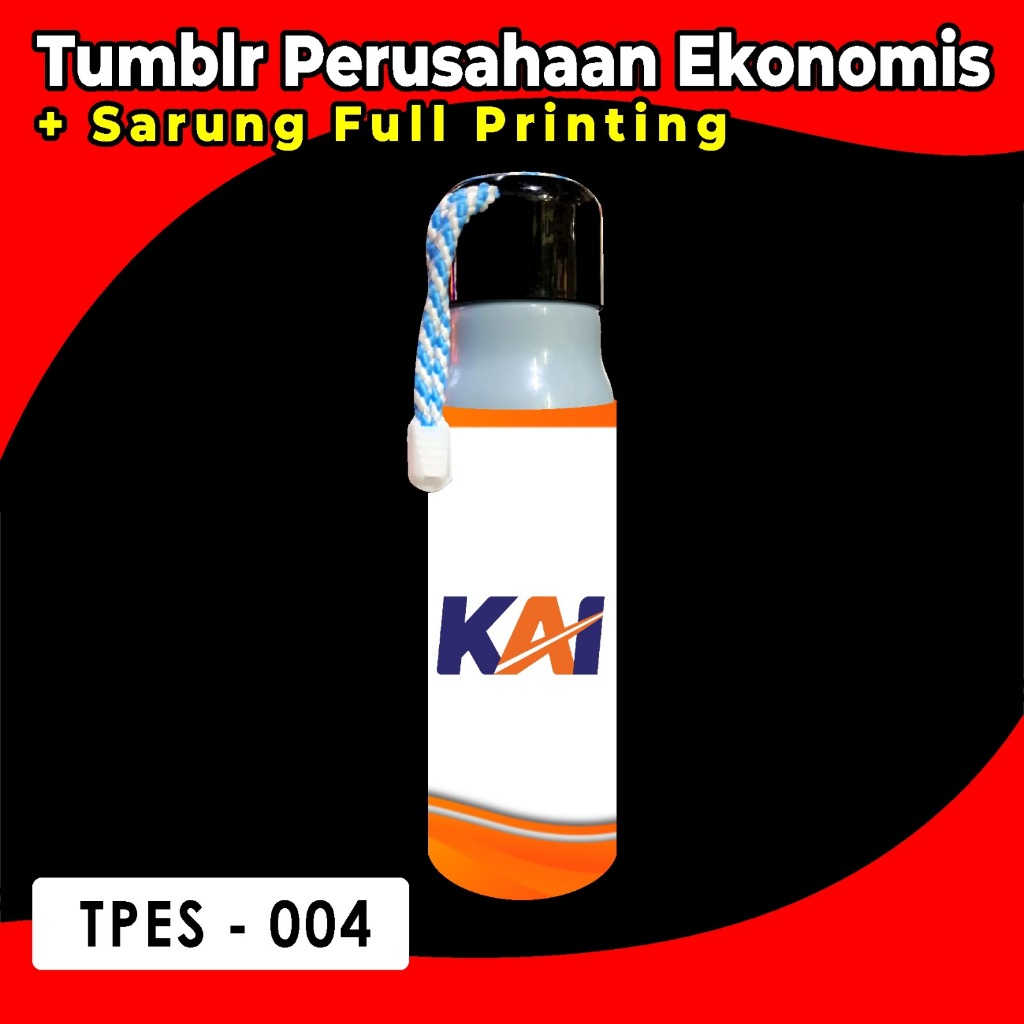 TERBARUU!!Tumblr Perusahaan KAI/Botol Kaca Murah/Botol Minum+Sarung Full Printing
