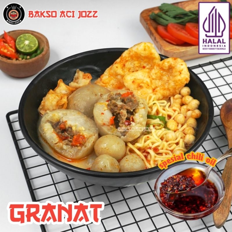 

Baso Aci Granat Jumbo Isi Daging Dincang Pedas