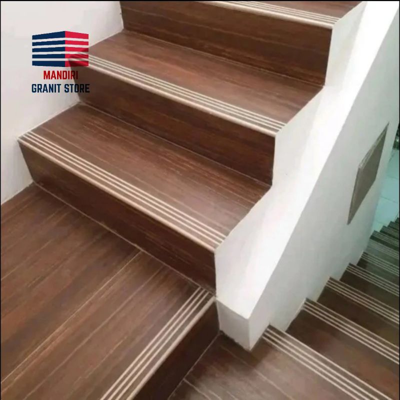 Granit tangga Elmwood brown 30x90-30x120 request ukuran
