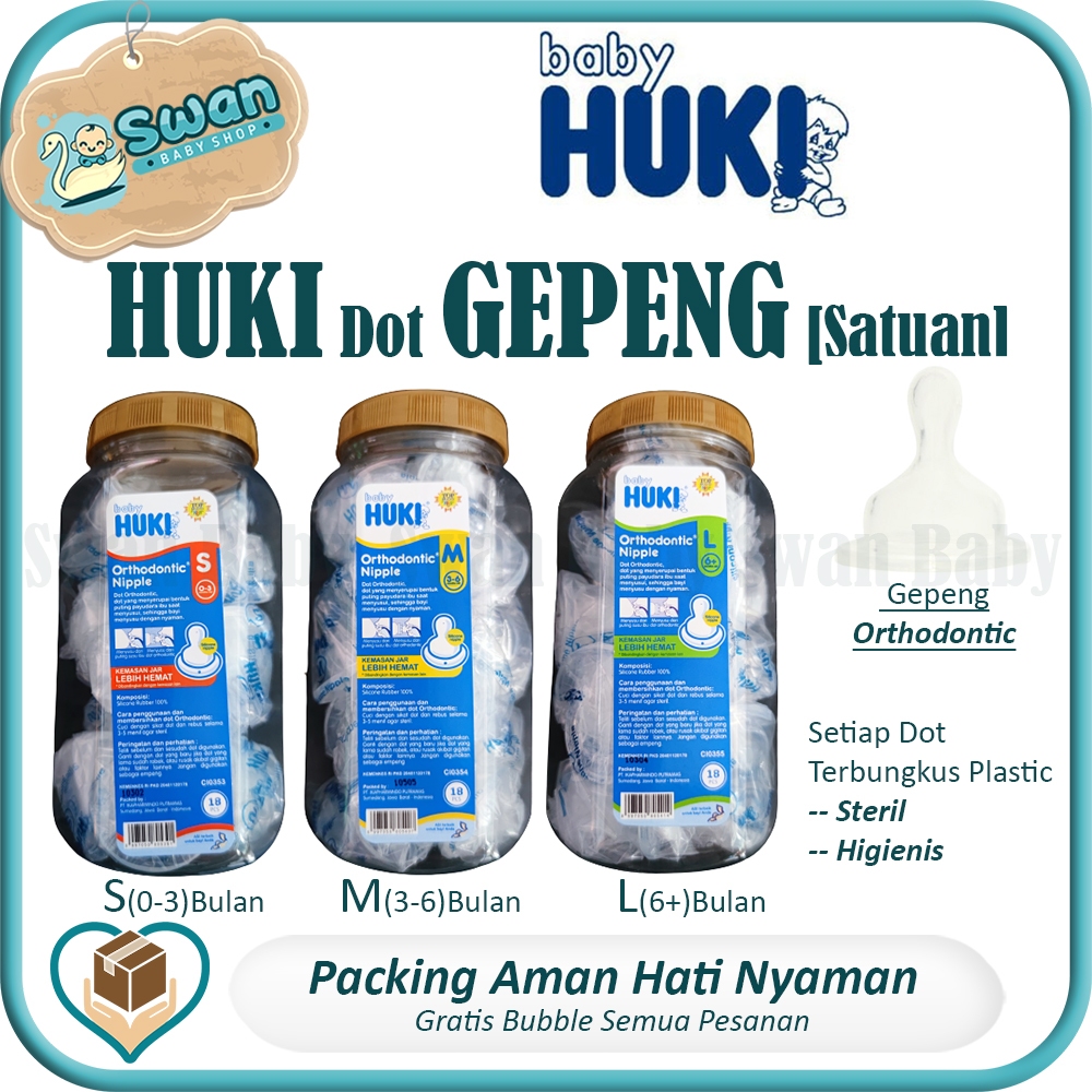 Huki Nipple Dot Orthodontic / Dot Huki Gepeng (Satuan) - Swan baby Swan Bayi / Dot Gepeng Bayi / Dot