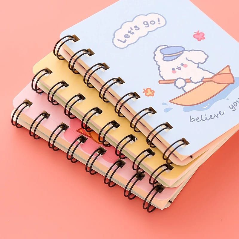 

Notebook Ring Motif Kartun Buku Catatan Memo Spiral Tulis Mini Binder Karakter