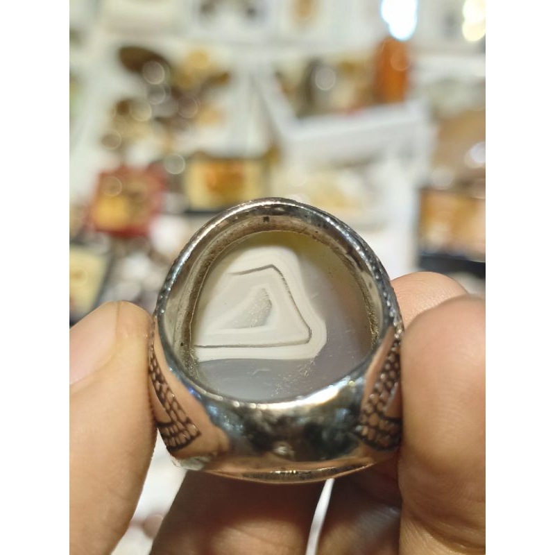 BATU AKIK SULAIMAN MOTIF KANTONG SEMAR PUTIH SUPER AJIB