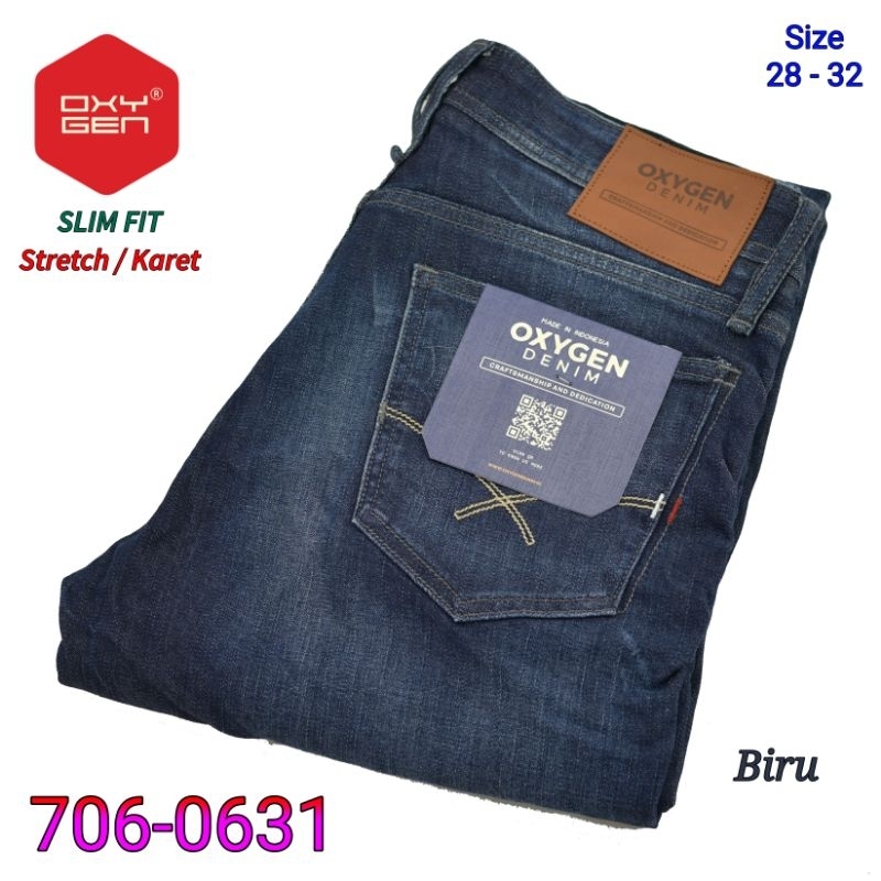 Celana Jeans Pria Oxygen 706-0631 Slim Fit Stretch