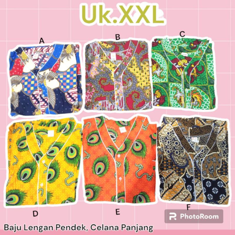 Baju tidur batik bagan uk.XXL LD 120cm / piyama jumbo / Baju tidur jumbo / piyama wanita / piyama pria