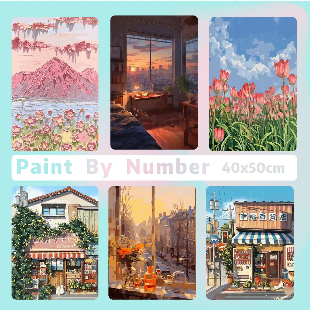 

[With Frame] Paint By Number Set 40 x 50 cm Realism Edition / DIY Painting Kit Numbers Lukis Canvas 40x50cm - Melukis Nomor Numbering Kanvas Art Gambar Anak Dewasa - Kids Adult Canvas Paint By Number Kit Digital Oil Painting DIY Paint By Number