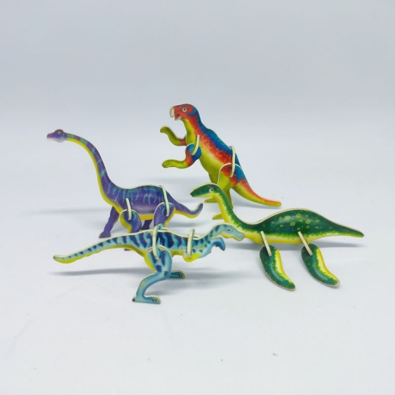 Mainan Puzzle 3D Dinosaurus #2 Jadul Hadiah Permen Kinoman Nugget Chiki Nostalgia Mainan Lawas
