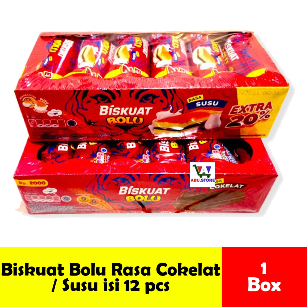 

Biskuat Bolu Kemasan Box Rasa Cokelat / Susu isi 12 pcs by Mondelez