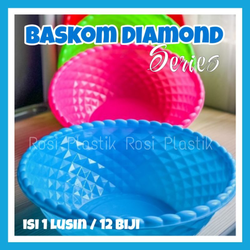 Baskom Diamond Series isi 12 PCS (1 LUSIN) / Baskom Nasi Hajatan / Besek Serbaguna Murah / Waskom Ceting Berkat / Wakul Plastik / Waskom Bakul Kenduri