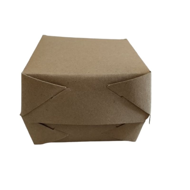Box Burger Kraft Laminasi (Per 25)/Dus Burger/Paper Kraft Burger/Tempat Burger/Paper Tray Burger