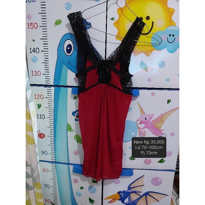 Lingerie sleep wear merah baju tidur dinas sexy new bukan preloved