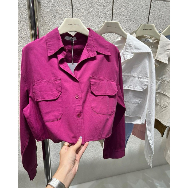 Kemeja Katun Crop Wanwan Clothing | Fashion Bangkok