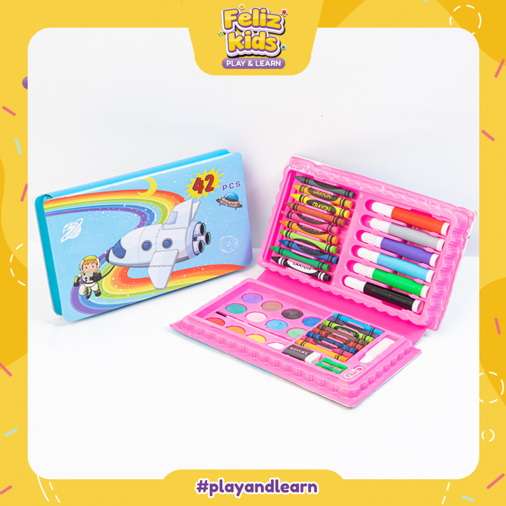 

[FELIZKIDS] [FK131] SET MEWARNAI 42PCS CRAYON PENSIL KAYU PEN AIR DLL