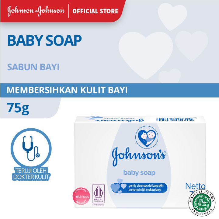 SABUN BATANG BAYI JOHNSON ALL VARIAN / JOHNSON'S BABY BAR SOAP 75g / JOHNSON'S MILK BABY SOAP 75g / 