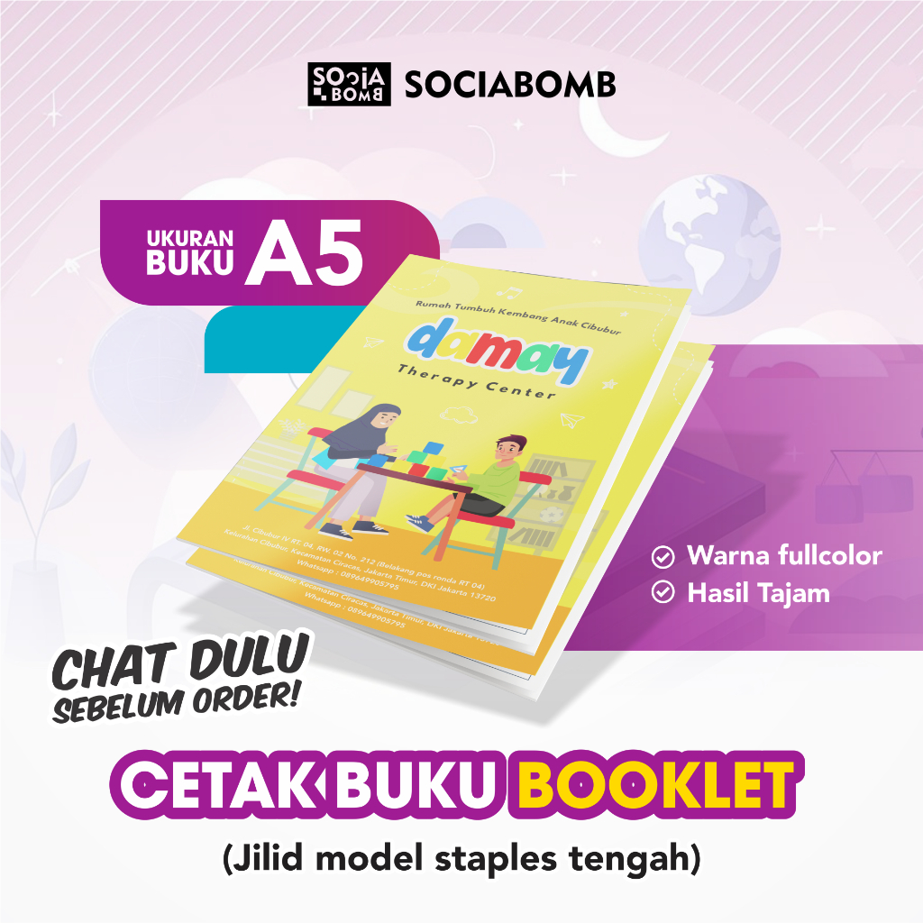 Cetak Buku Booklet Staples Tengah Custom