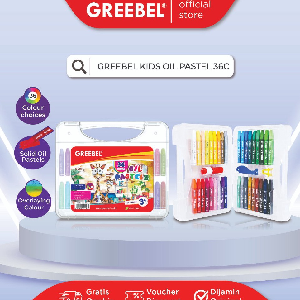 

ART G24V GREEBEL Crayon Krayon Kids Oil Pastel 36 Warna 36C tdk berdebu cerah utk anak sekolah art tdk beracun