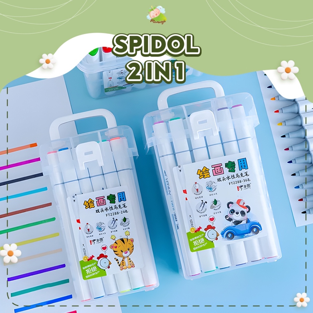 

ART G7Y MOMOGII Spidol Set Sketch Marker Spidol Warna 2in1 Spidol Sketsa Double Tip
