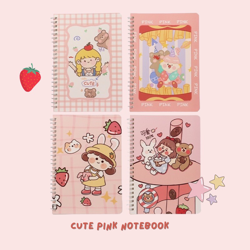 

Notebook lucu cute girl pink Buku A5