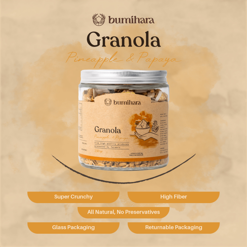 

Bumihara Granola Pineapple & Papaya 250 gr + Jar Kaca