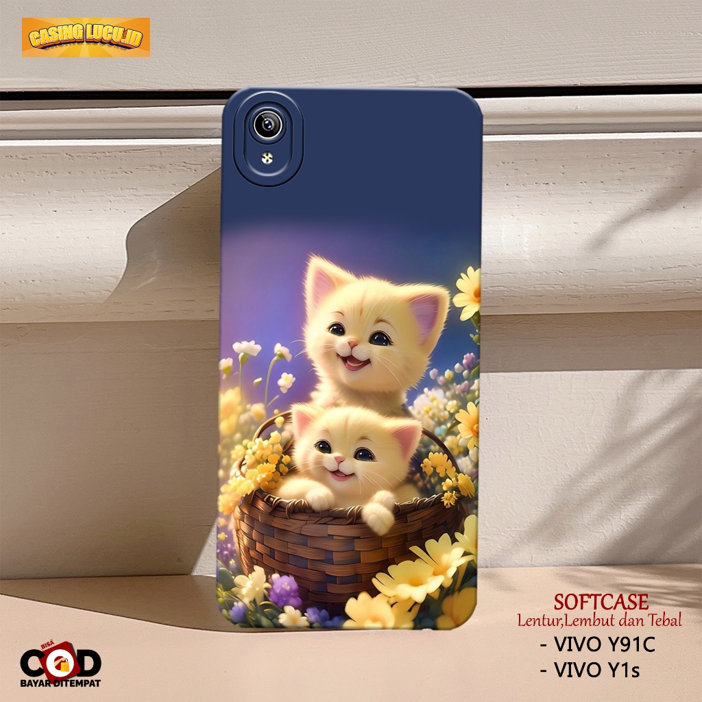 Case Vivo Y91c / Y1s - Fashion Case KUCING - Casing Hp Vivo Y91c / Y1s - Softcase TPU Pro Camera