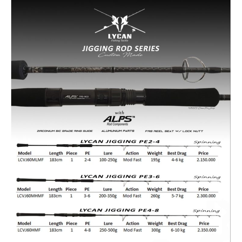 Lycan xxx Jigging series Spinning Rod