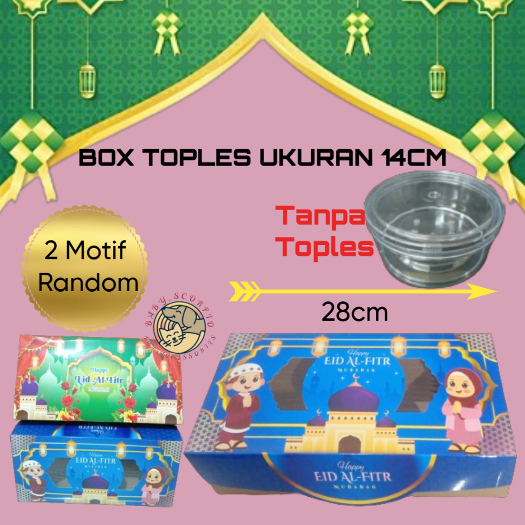 

Dus Hampers Toples Kue Kering Lebaran/Box Hempers Isi 12pc Motif Lucu