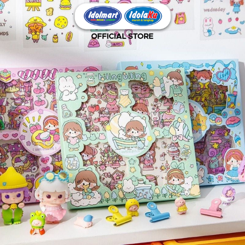 

IDOLMART Stiker 100 lembar stiker Motif Kartun Korea Lucu Anti Air Dekorasi Handbook Scrapbook DIY Bogor