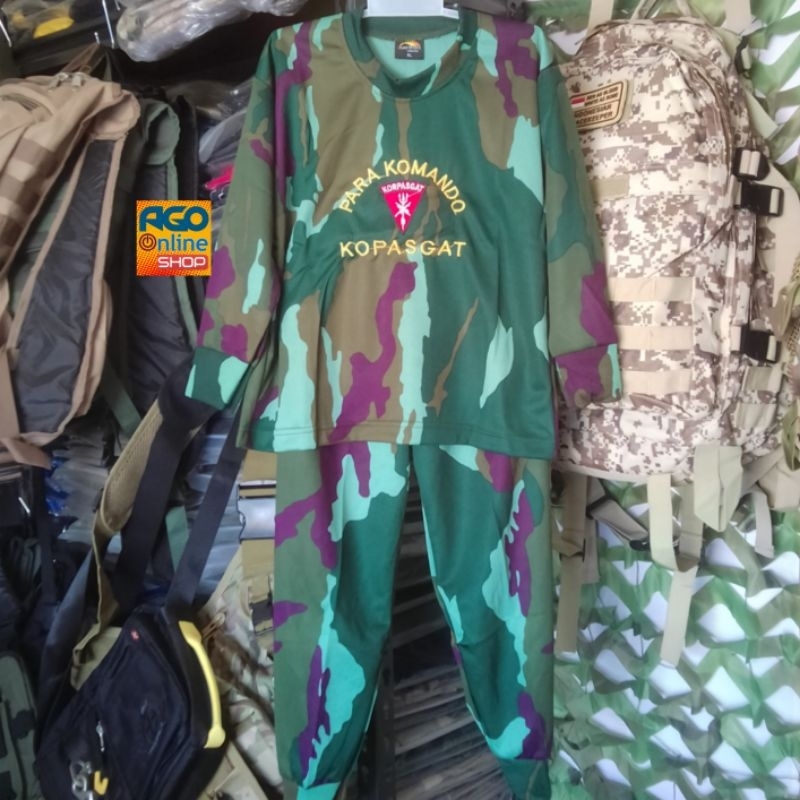 Baju Kaos Setelan Anak Drifit Loreng Kopasgat TNI AU untuk usia 3-6th