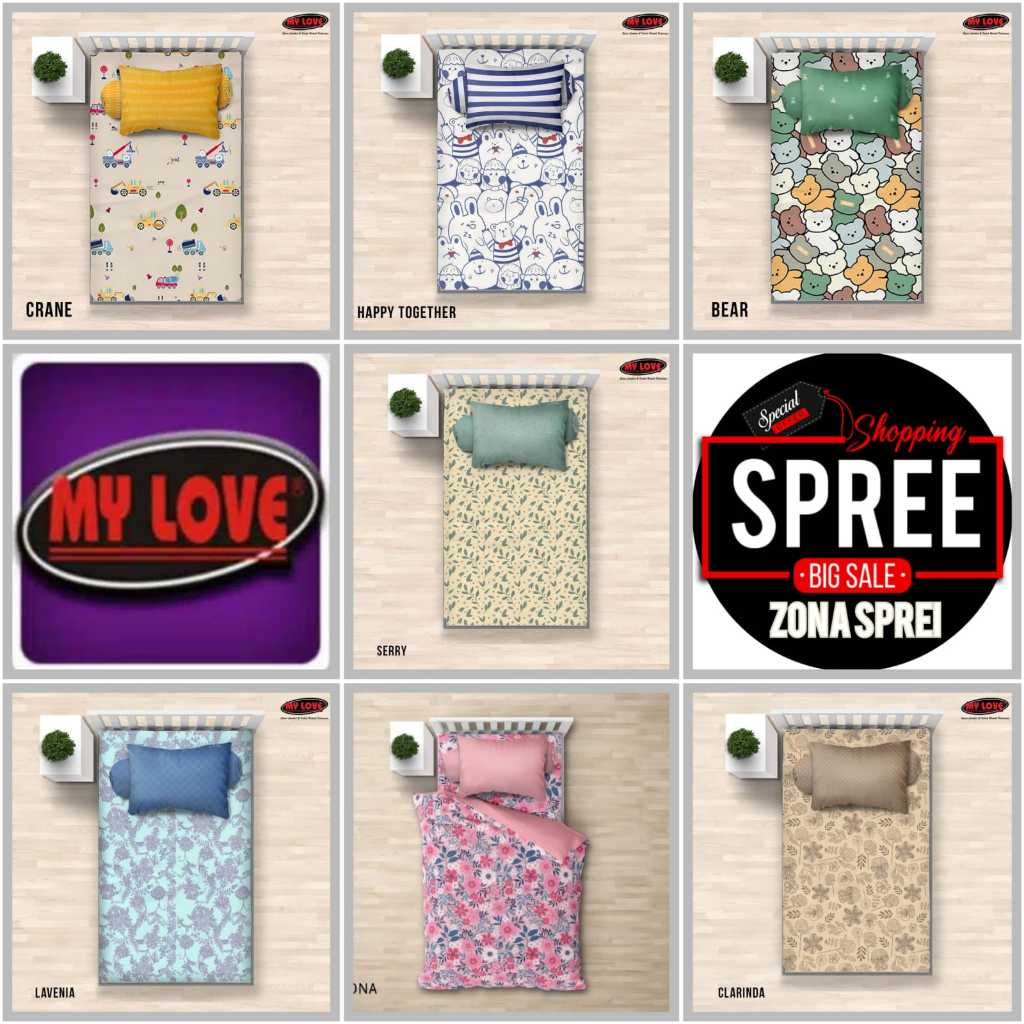 Original My Love - Sprei Single Tinggi 30cm Uk 100x200x30 Motif Anak & Dewasa