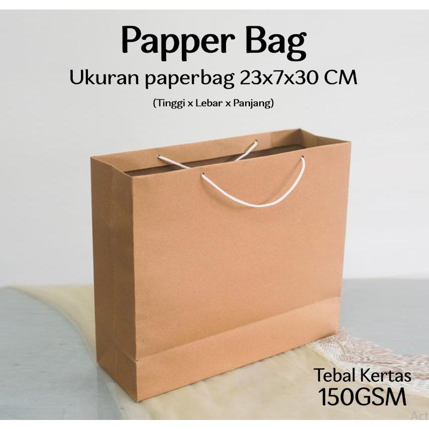 

Paper Bag Coklat Jumbo 23x7x30cm Brown Craft Papper Bag Kertas Souvenir Packaging Online Shop Olshop Murah