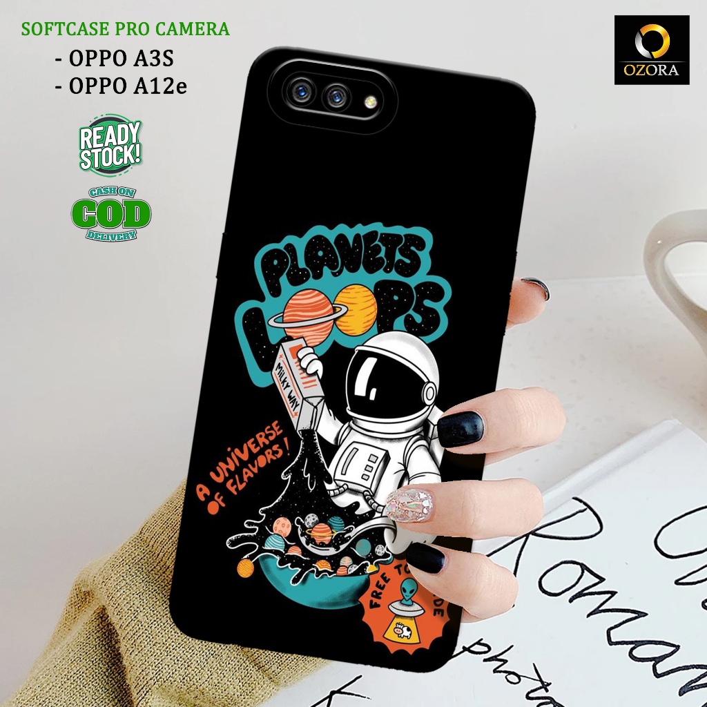 Case Oppo A3S / A12E Terbaru - OZORA - Fashion Case Astronot - Casing Hp Oppo A3S / A12E - Aksesoris