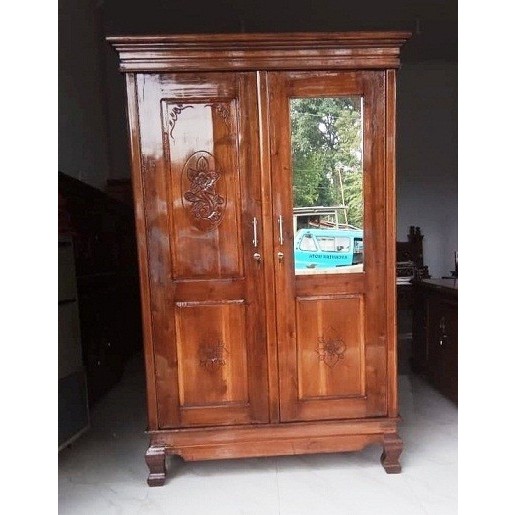 lemari baju jati-manium 2pintu/lemari pakaian 2 pintu kayu