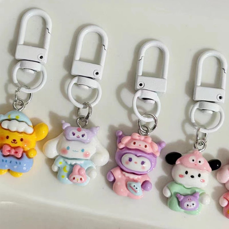 Gantungan Kunci Lucu Sanrio Piyama Gambar Kartun Gadis Tas Hati Liontin Hadiah Sahabat Siswa
