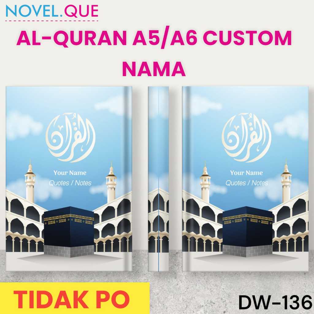 Quran A5/A6 Custom Nama Hardcover Bisa Tulis Nama di Cover / Al Quran A5 DW-136Terjemahan Per Kata/A