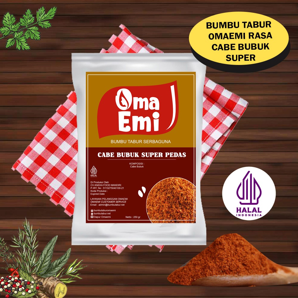 

Bumbu Tabur Rasa Cabe Bubuk Super Pedas 250 gr