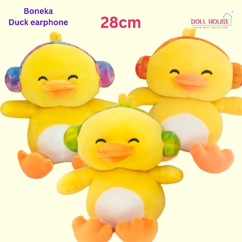 Boneka Bebek Lucu / Boneka Viral Duck Headphone / Boneka Piyo piyo / Boneka Viral Bebek / Boneka Duc