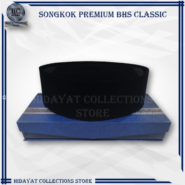 Songkok Hitam BHS Classic AC Songkok BHS Premium Original Tinggi 10cm