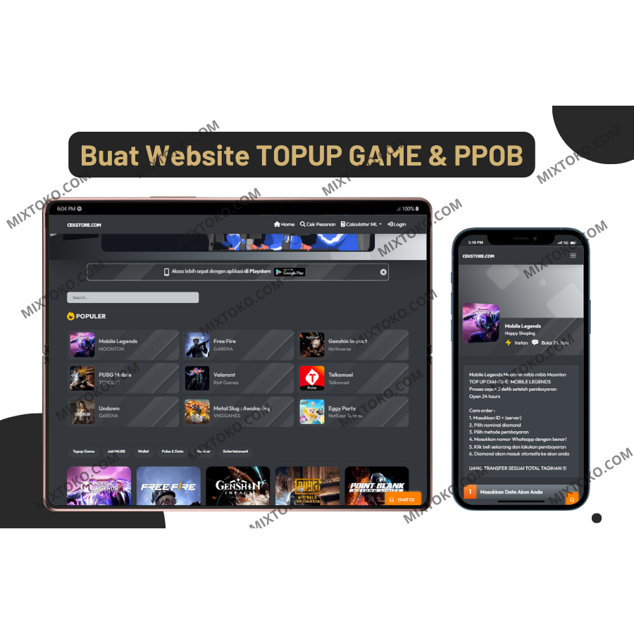 Buat Website Top Up Games Otomatis | Jasa pembuatan website Top Up Games