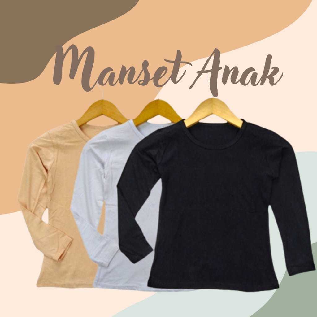 Baju Manset Anak Lengan Panjang/Atasan Kaos Anak Manset Lembut Dan Elastis Usia 1-12 Tahun