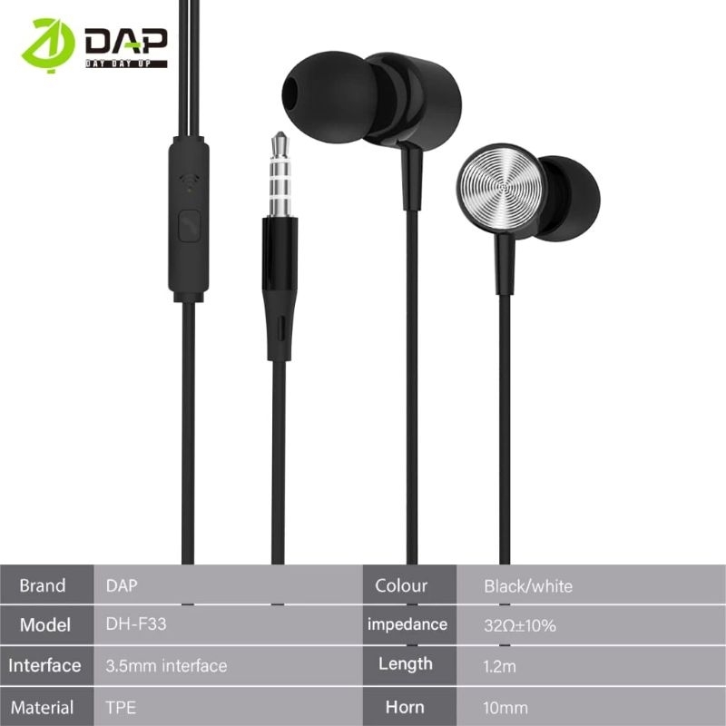 Headset Kabel DAP DH-F33 Stereo Earbuds