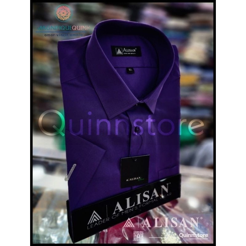 ALISAN Original Kemeja Polos Lengan Pendek - REGULER | Ungu Tua | Ungu Terong | Dark Purple