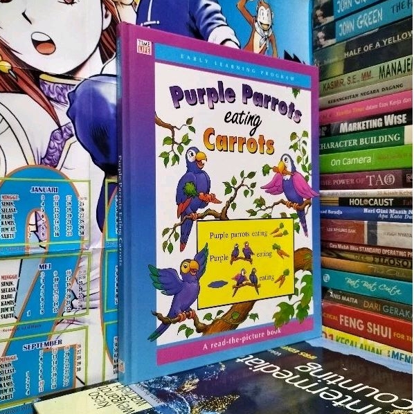 EARLY LEARNING PROGRAM PURPLE PARROTS EATING CARROTS
