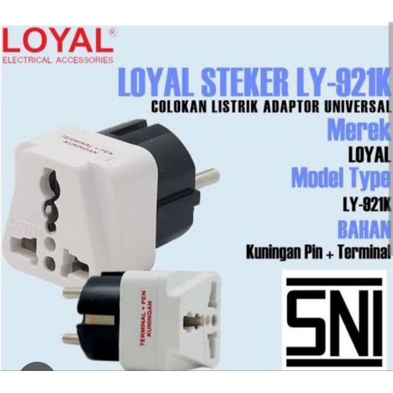 Over Steker Oversteker / Steker Serbaguna Universal / Cuk Hp / Colokan 3 Kaki LOYAL LY-921K LY 921 K