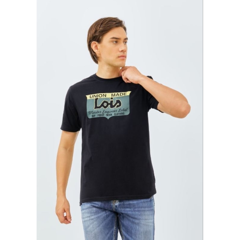 KSL2239 KAOS T-SHIRT LOIS ORIGINAL PRIA WARNA HITAM BLACK