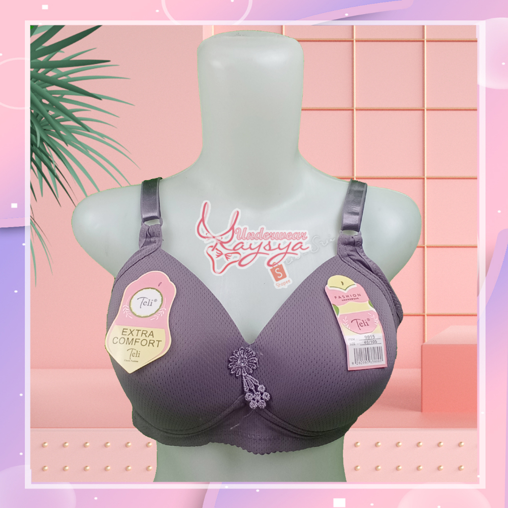 BH/Bra Teli 9915/513 Cup Super Jumbo Busa Tipis Tanpa Kawat Ukuran 46-52