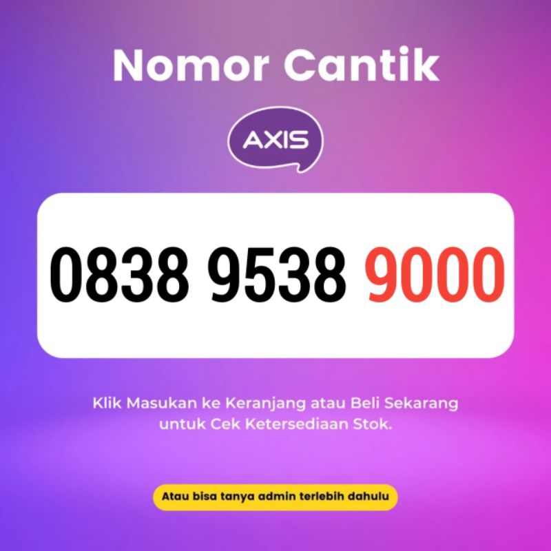 Nomor Cantik Axis Triple 9000 000