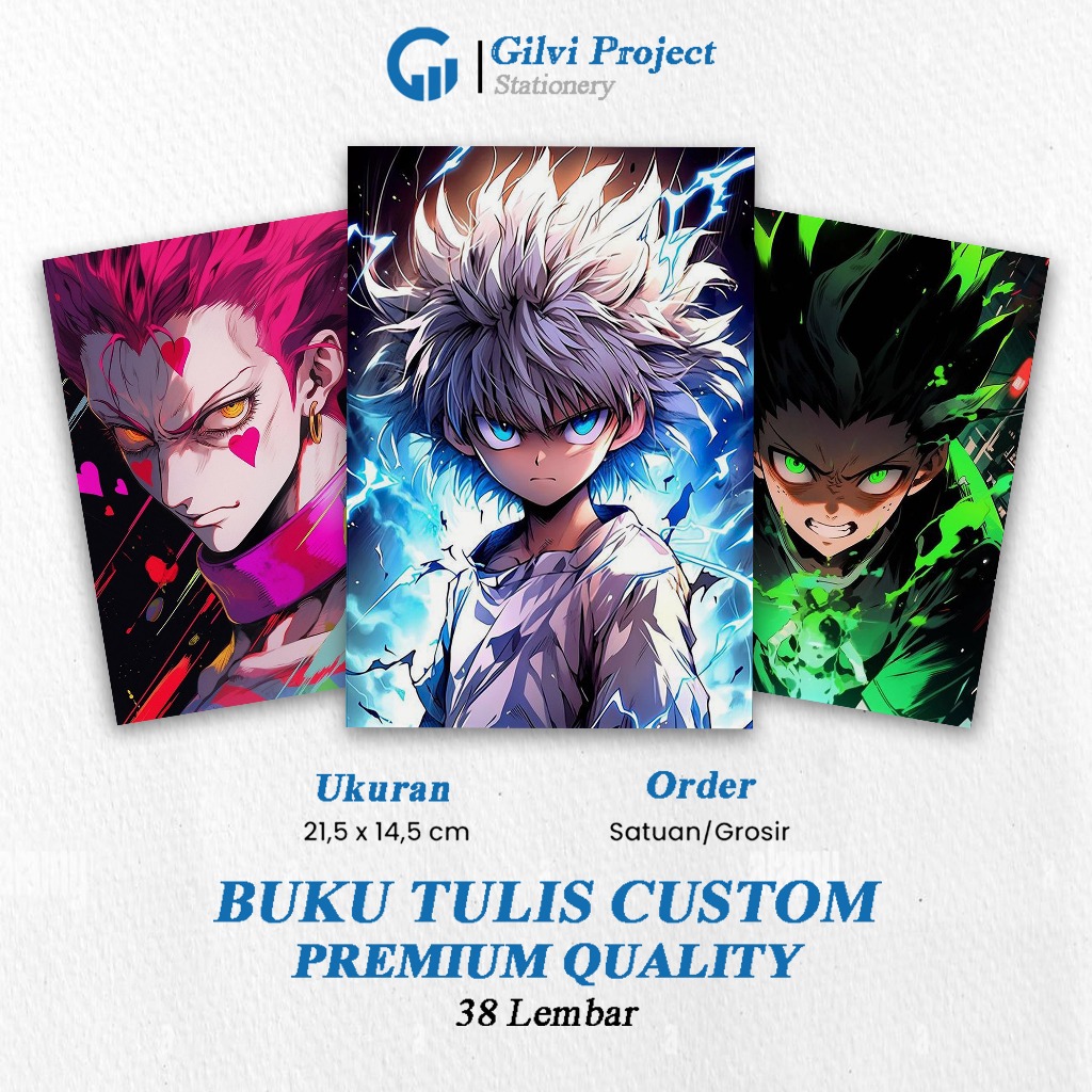 

Buku Tulis Hunter X Hunter / Buku Tulis Sekolah / Buku Tulis Catatan Notes Agenda Planner Jurnal Notebook Anime