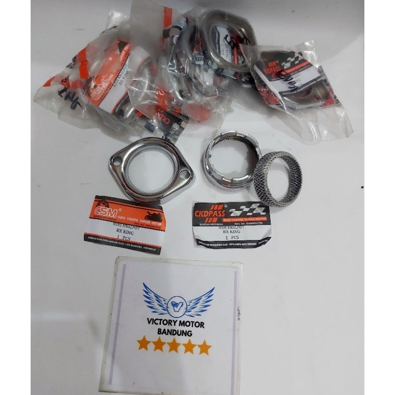 Mur sambungan knalpot Rxking Rx king Rxk MUR CINCIN KNALPOT BAWAH RX KING PLUS PACKING CKD PASS KLEM