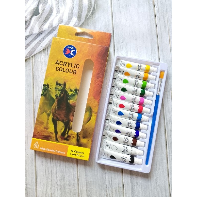 

CAT ACRYLIC COLOUR POLO NM-858/3058 12 WARNA 6 ML FREE KUAS