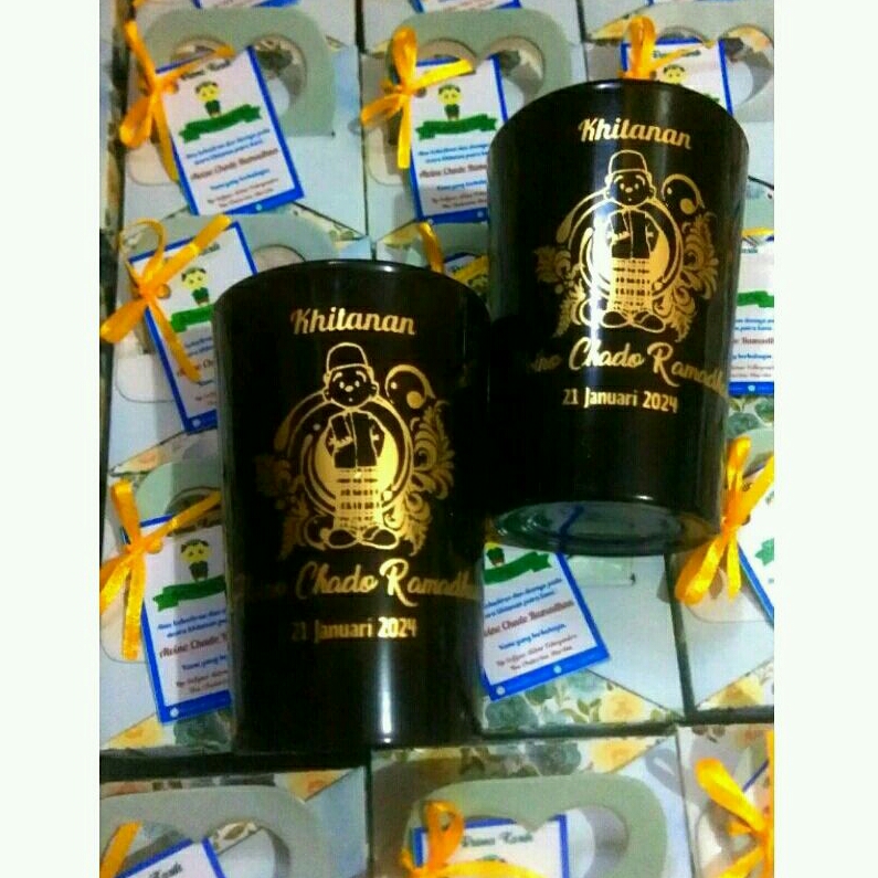 SOUVENIR GELAS TASYAKURAN KHITAN & Wedding